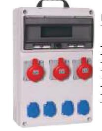 Корпус промышленного щита с розетками (6х3P+N+T 32А/380В) пластик Cetinkaya Pano CP6077