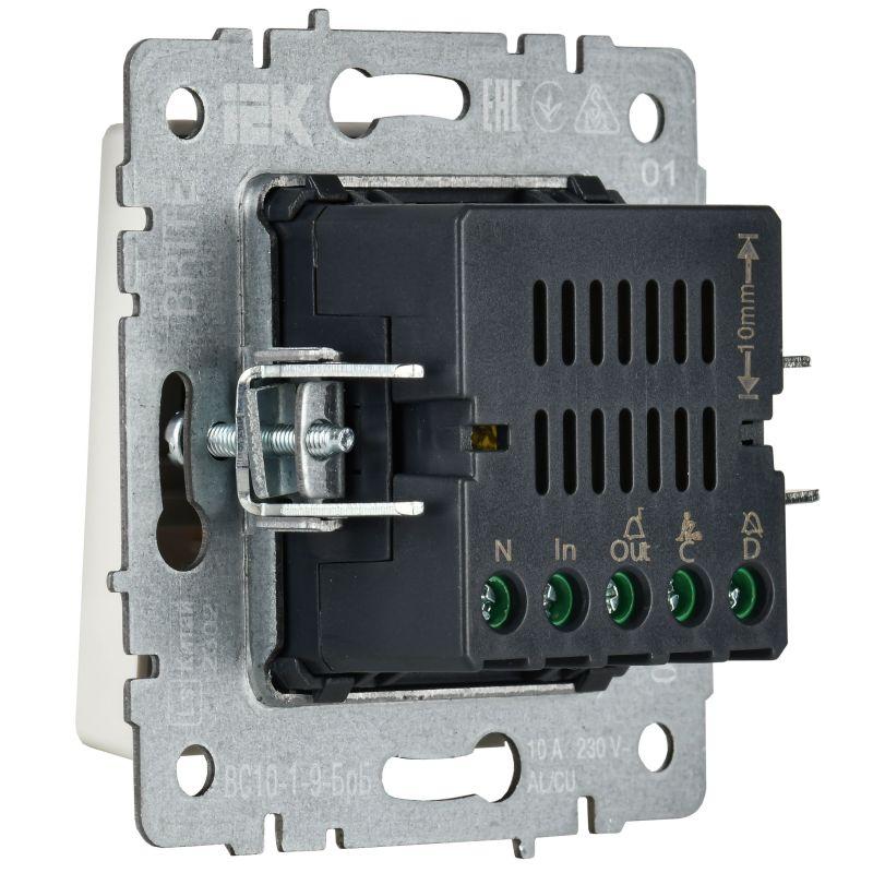 Кнопка звонка BRITE 10А ВС10-1-9-БрБ для отелей с индик. механизм бел. IEK BR-V14-2-10-K01