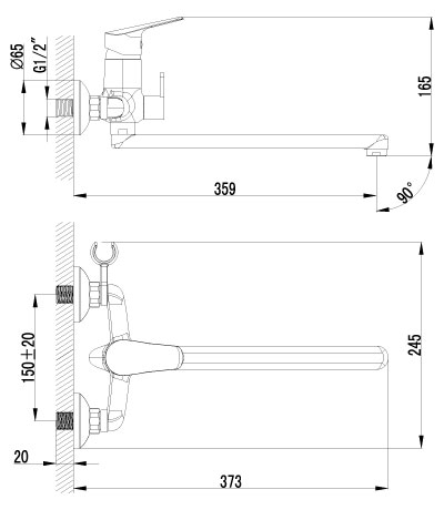 Смеситель для ванны Lemark Partner (LM6551C)