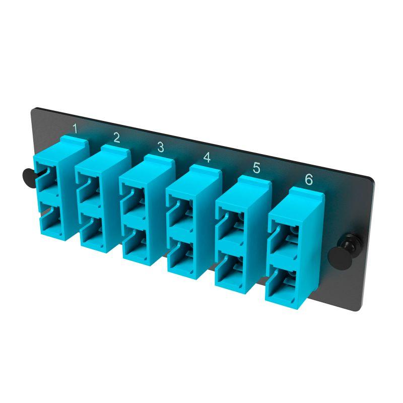 Планка адаптерная с установленными 6xSC Duplex адаптерами (цвет адаптера - бирюз.) OM3 1 HU DKC RNAP6SD1U3