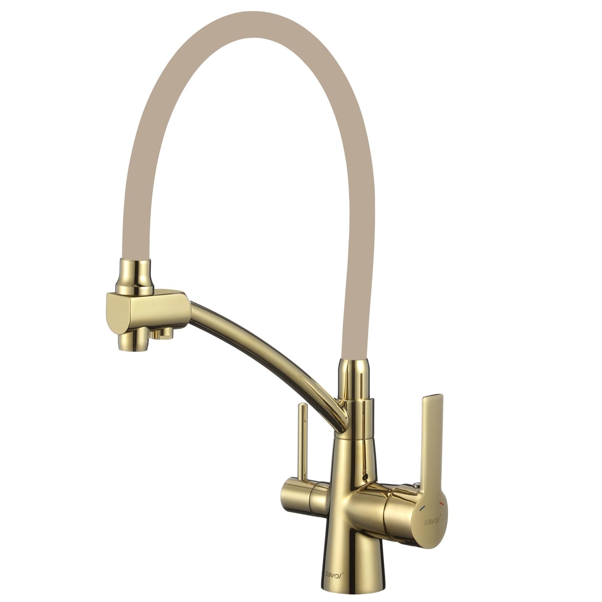 Смеситель для кухни с подключением к фильтру Savol S-L1805B-12, золото