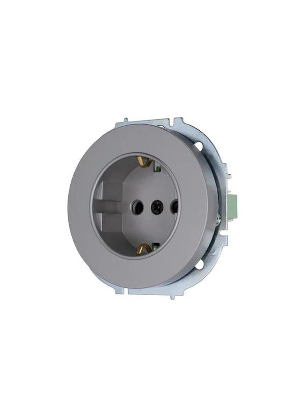 Розетка 1-м OSEN IP20 16А с защ. шторками ПБТ механизм сер. матов. LEZARD 743-7488-124B