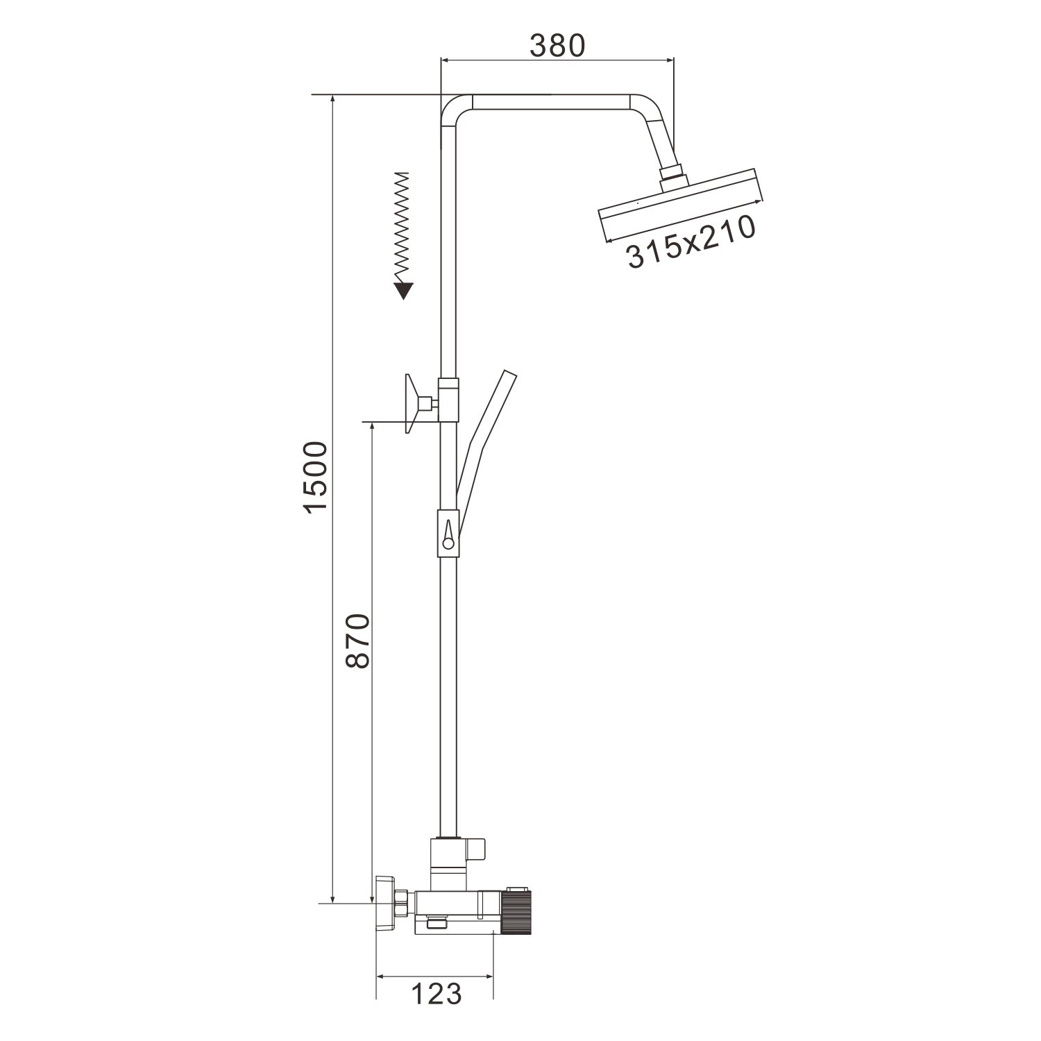 Душевая система с термостатом Rose R1896-6, хром