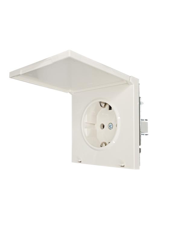 Розетка 1-мест. с/з с крышкой ПБТ СП ZIMA IP20 16А безвинт. зажим слон. кость LEZARD 704-9088-123BQC