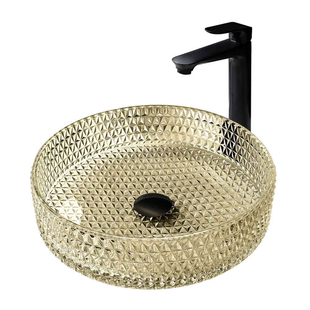 Раковина накладная стеклянная ABBER Glas AK2301GG золото