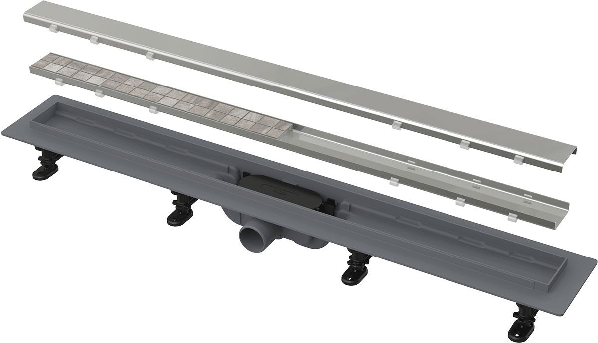 Водоотводящий желоб AlcaPlast Simple APZ19-550 с порогами для двухсторонней решетки (335154)