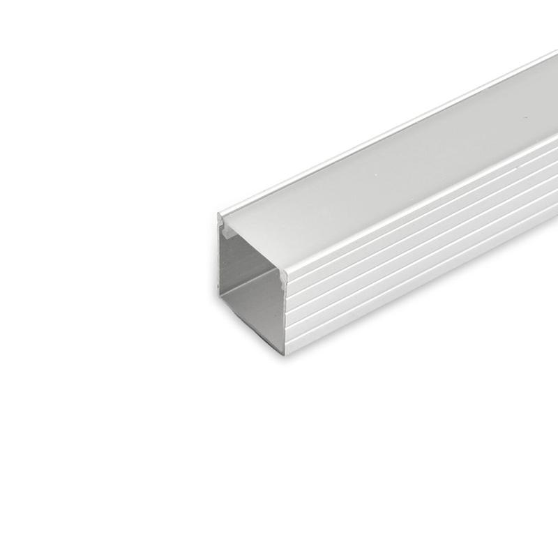 Профиль алюминиевый "накладной" серебр. SAB261 с матовым экраном 2 заглушками 2 крепежами в комплекте SAFFIT 55247