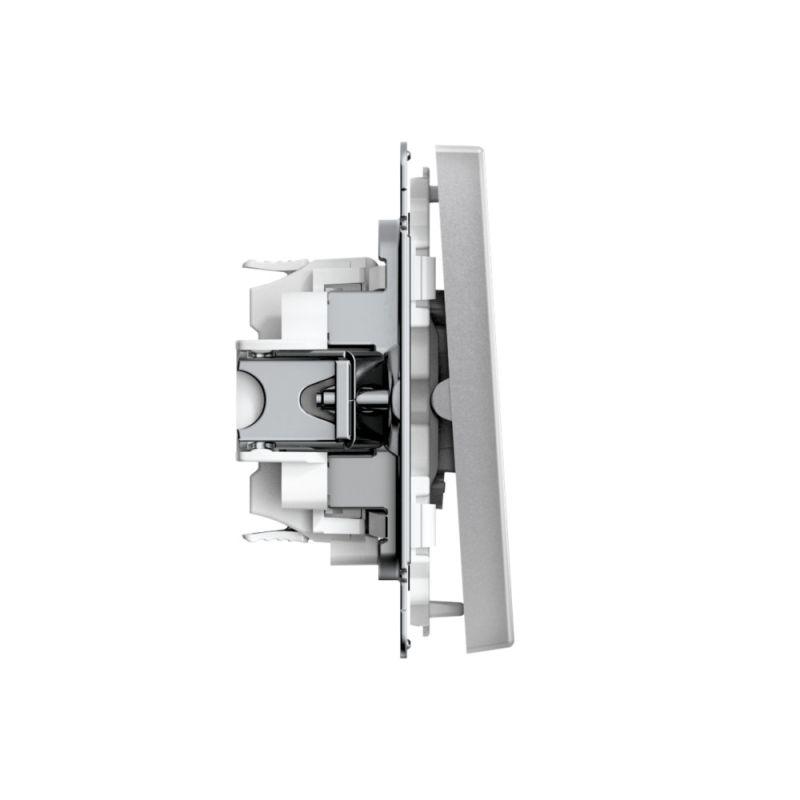 Переключатель 2-кл. ArtGallery 10AX быстрозажим. клем. механизм алюм. SE GAL000365S