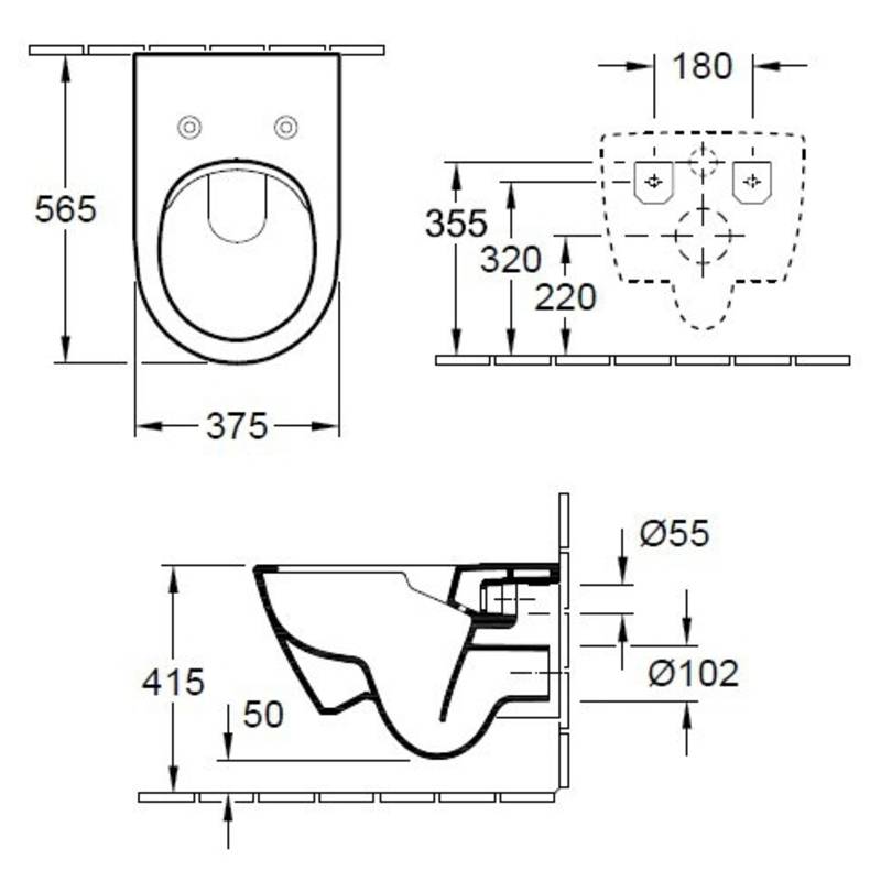 Унитаз Villeroy&Boch Subway 2.0 5614R2R1 подвесной безободковый с микролифтом