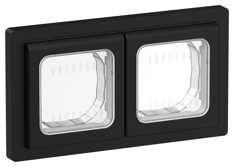 Рамка 2-м СП FLITE Рпро-2-55-ФлЧ IP55 черн. IEK FI-M20-32-55-K02