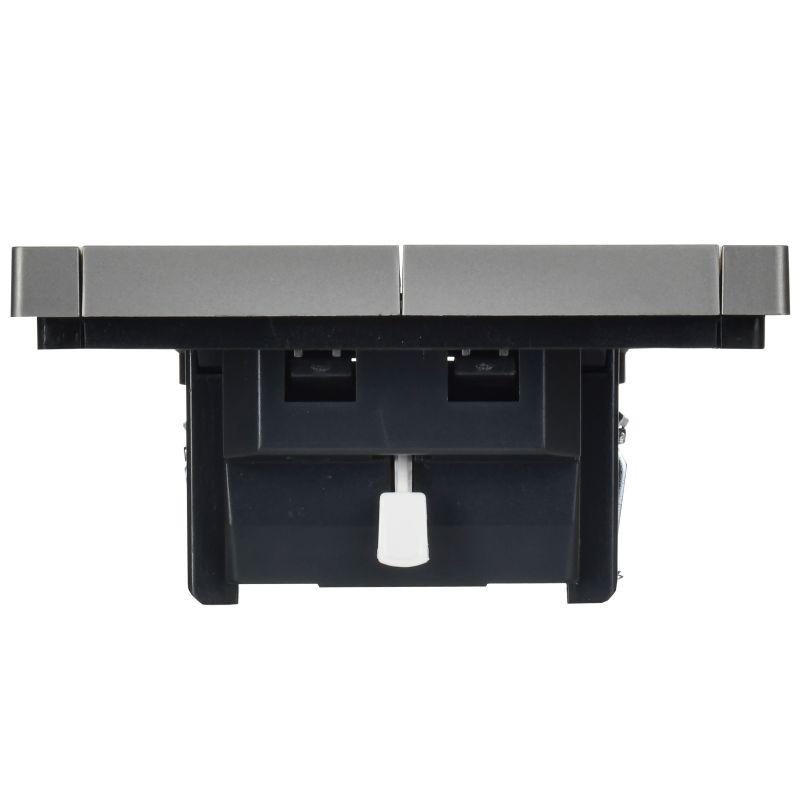 Выключатель жалюзи СП FORTE&PIANO 10А FP511 сталь IEK FP-V15-0-10-1-K46