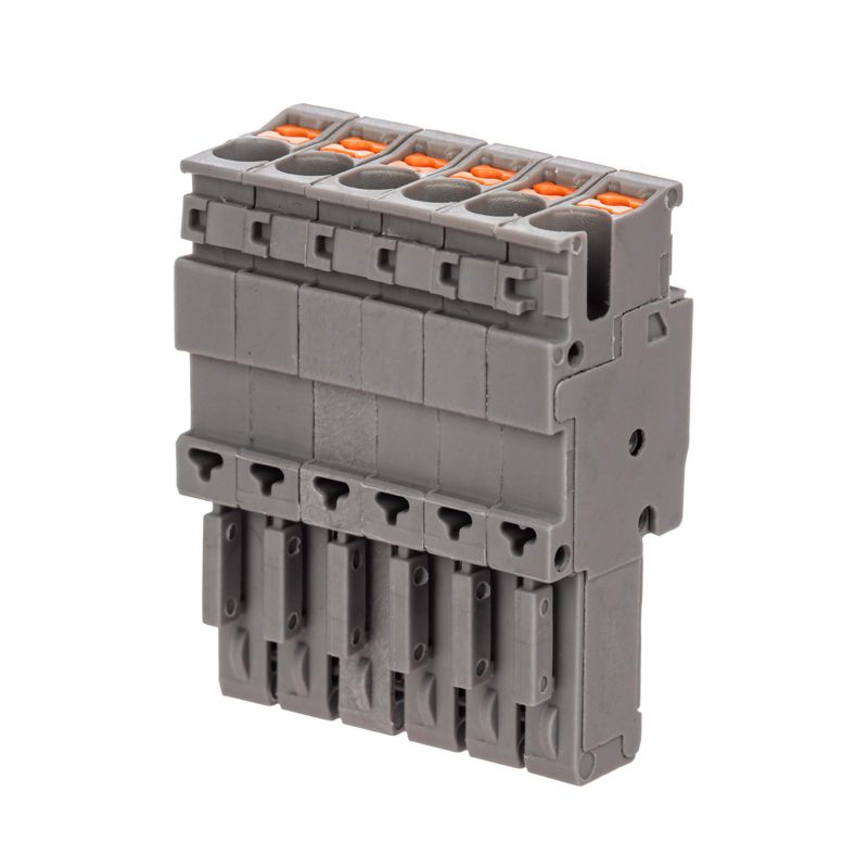 Штекер зажим push-in 6 точек подключения 2.5кв.мм сер. DKC VPR-P-2.5-6