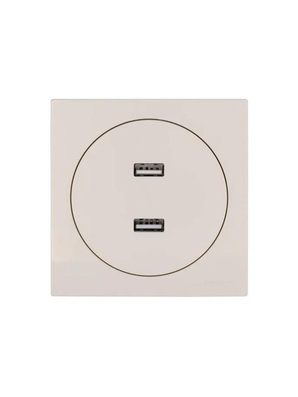 Розетка 2-м СП OSEN USB разъем механизм сл. кость LEZARD 743-9088-192