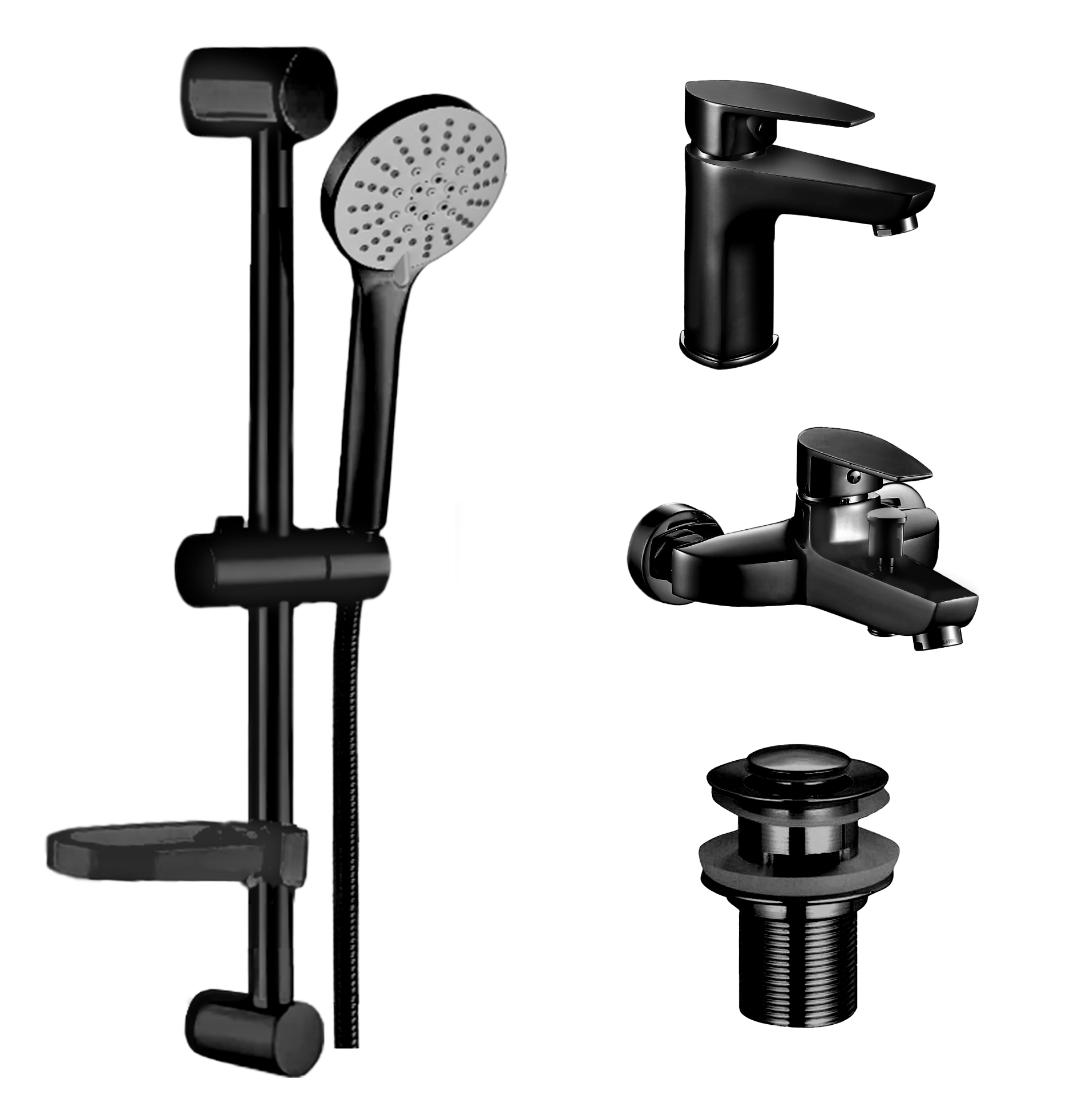 Набор из латуни IDA B: смесители для раковины, ванны и штанга BOCH MANN