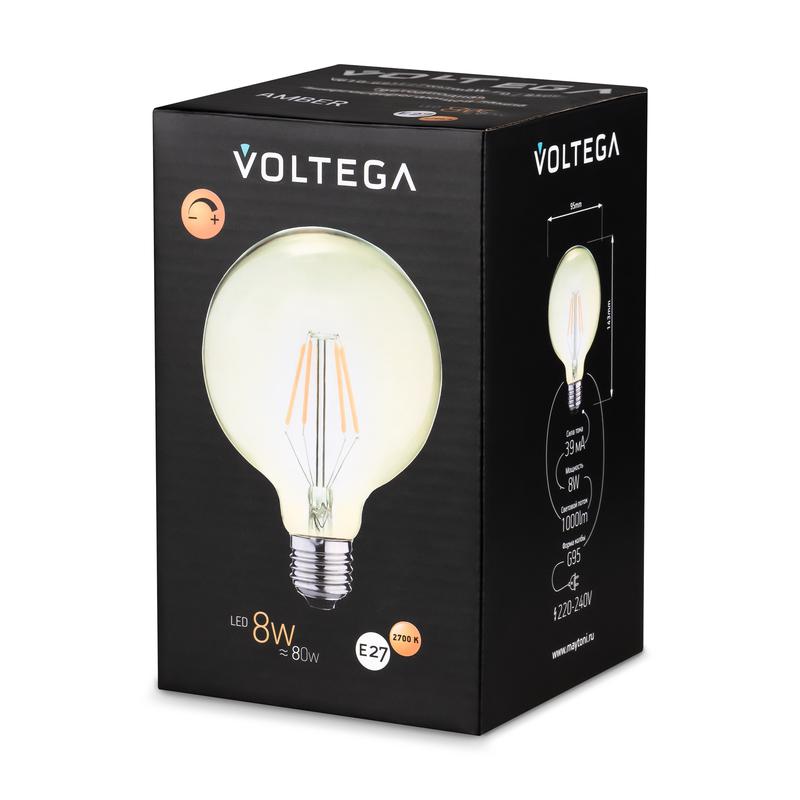 Лампа светодиодная филаментная Loft 271 G95 8Вт 2700К E27 DIM Voltega 8509