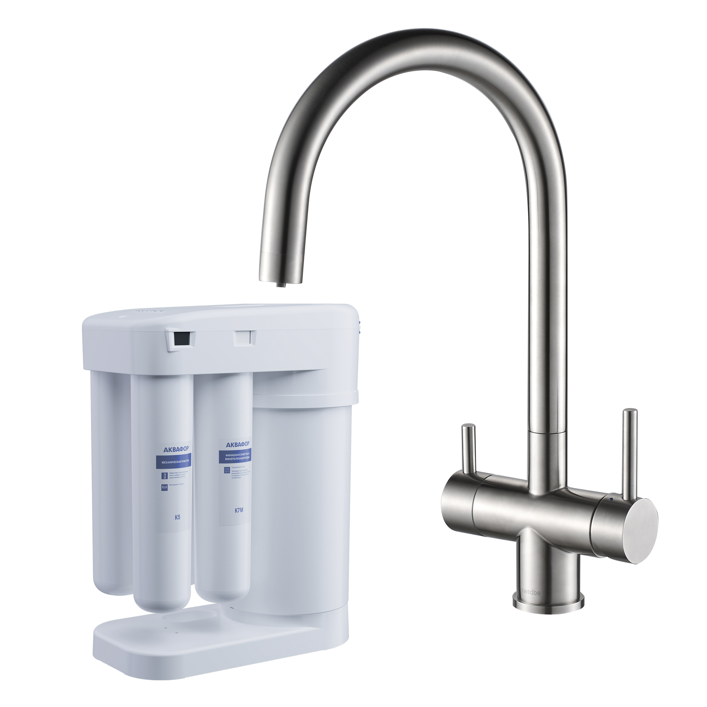 Cмеситель для кухни Swedbe Selene Plus в комплекте с фильтром Аквафор Морион К8042М