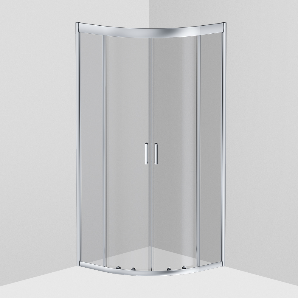W90G-401-080WT Gem душевое ограждение 80х80, стекло прозрачное, профиль матовое серебро, без поддона