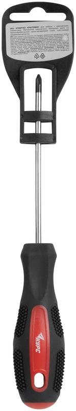 Отвертка "Мастер" 4х100мм РН1 CrV сталь прорезиненная ручка КУРС 53772