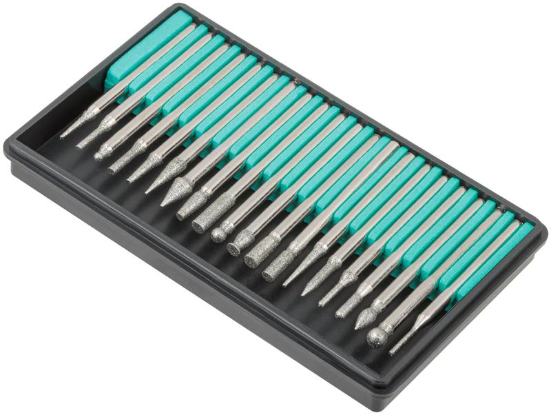 Набор шарошек усиленная сталь с алмазным напылением штифт d3мм (уп.20шт) FIT 36485