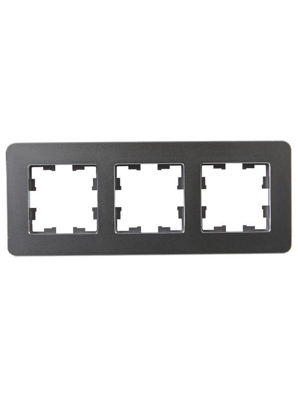 Рамка 3-м BRITE РУ-3-1-Бр метал. титан RE IEK BR-M32-M-01-K48