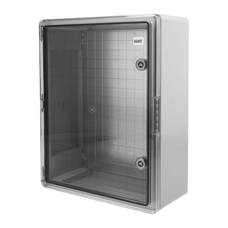 Корпус ЩМПп 500х400х180мм УХЛ1 IP65 с прозр. дверцей и монтажной панелью АБС пластик. Rexant 11-0414