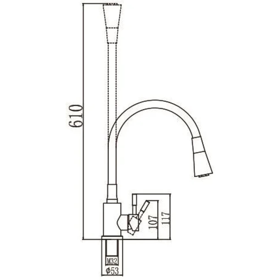 Смеситель для кухни Savol S-3002AM12, хром