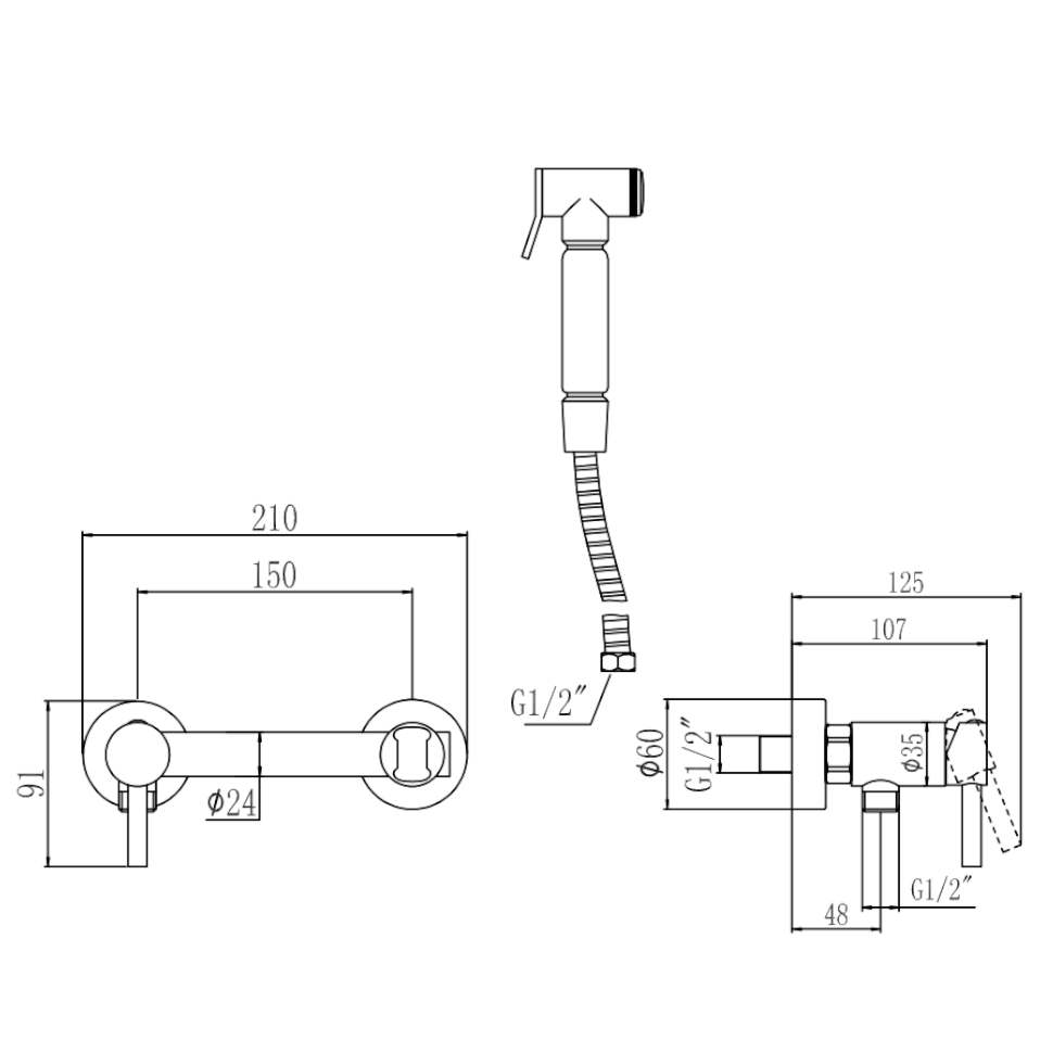 Гигиенический душ со смесителем Savol S-FXQ006C, матовое золото