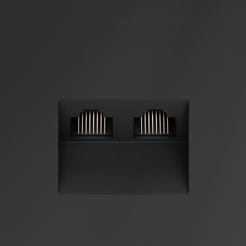 Розетка компьютерная 2-м СП S70 RJ45 + RJ45 кат.6 механизм графит Voltum VLS060207