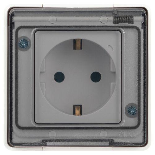 Розетка Эксперт 11-2501-01 2P+E IP55 16А-250В ОУ бел. Эра Б0063294