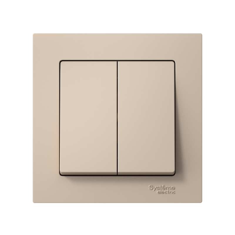 Выключатель 2-кл. AtlasDesign (сх. 5) 10AX быстрозажим. клем. в сборе песочн. SE ATN001252S