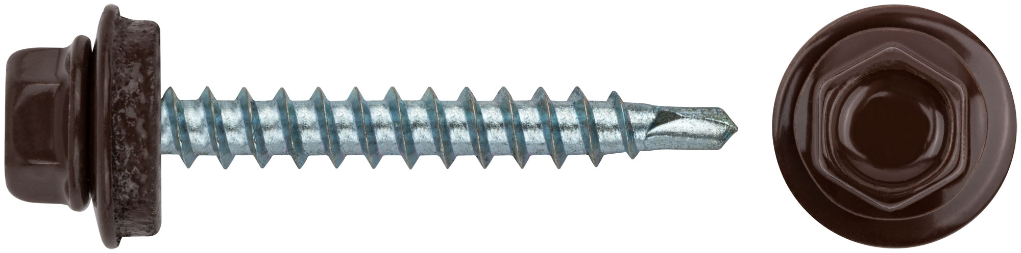 Шурупы кровельные со сверлом 4.8 х 38 коричневый, RAL 8017 250 шт. (фасовка)