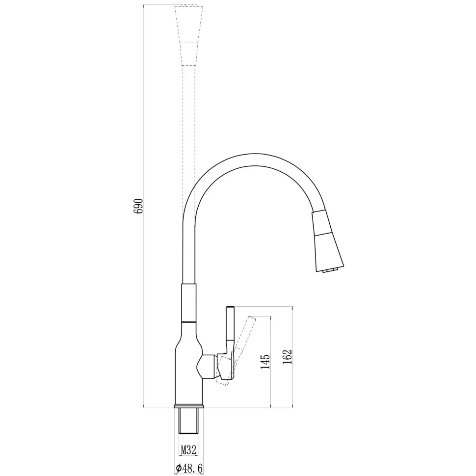 Смеситель для кухни Savol S-2804AM12, хром