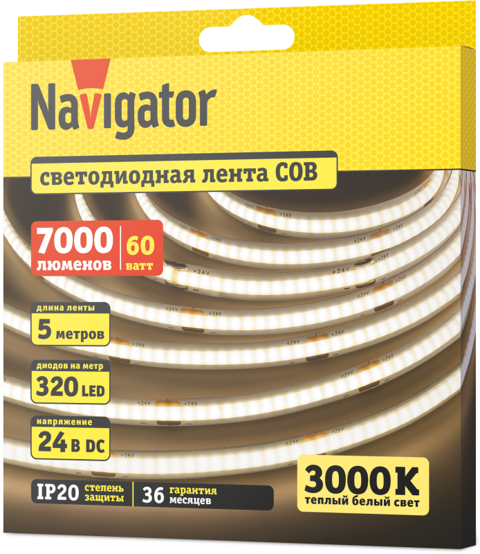 Лента светодиодная 95 317 NLS-СОВWW320-12-IP20-24V (уп.5м) Navigator 95317