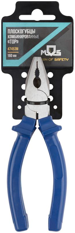 Плоскогубцы комбинированные "Тор" инстр. сталь пластиковые ручки 160мм MOS 47453М