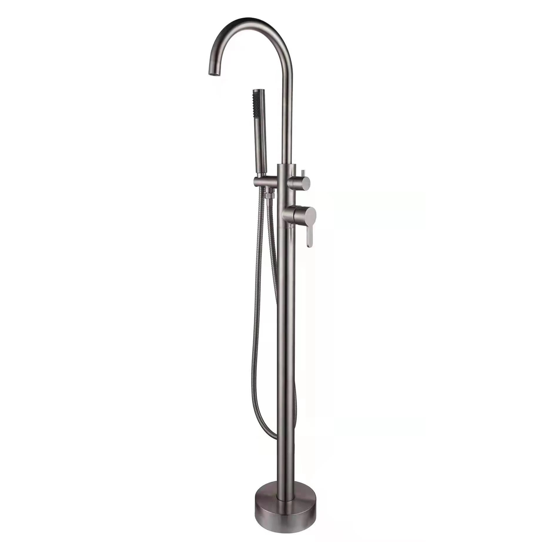 Смеситель для ванны напольный Savol S-SUS8801, сатин