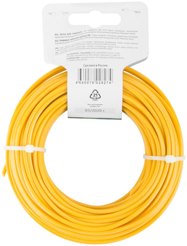 Леска для садовых триммеров "Квадрат" 3.0ммх25м FIT 78017