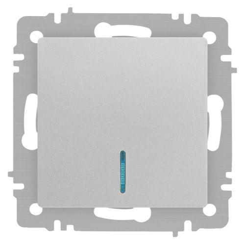 Выключатель 1-кл. СП Accent 6-102-03 10А IP20 250В с подсветкой AL/CU алюм. Intro Б0063478