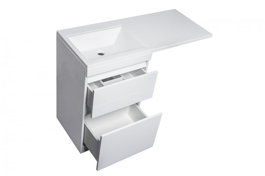 Тумба напольная "Даллас 115", Люкс белая, PLUS