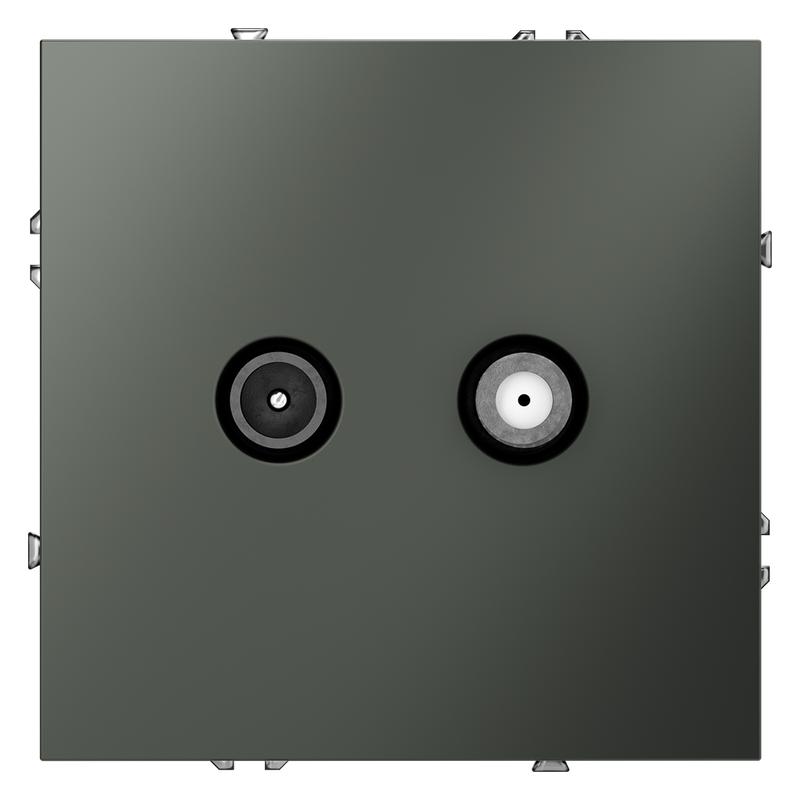 Розетка телевизионная оконечная TV + SAT 2-м СП S70 механизм титан Voltum VLS060406