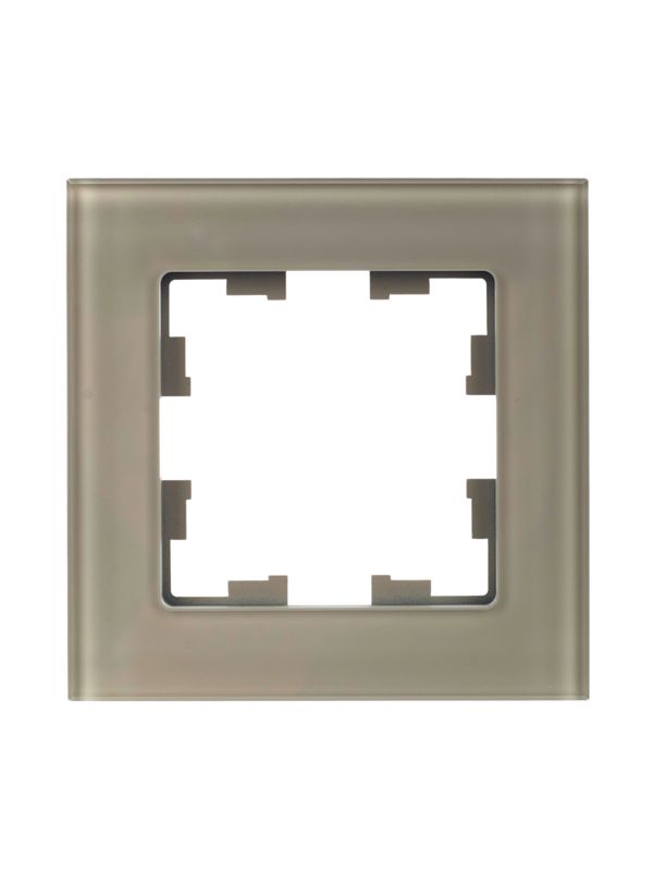 Рамка 1-м BRITE РУ-1-2-БрД стекло дым. IEK BR-M12-G-K30