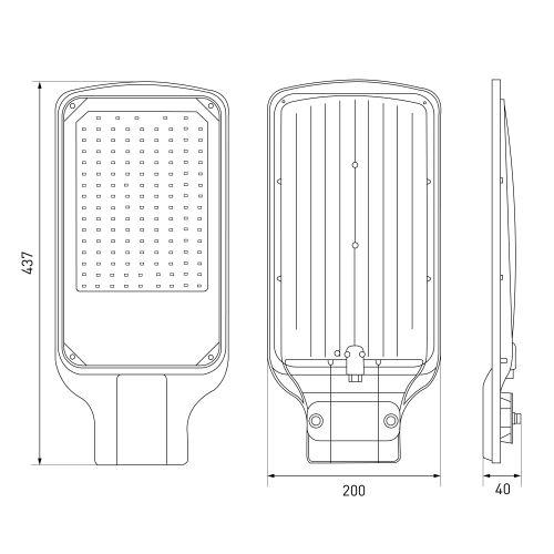 Светильник светодиодный SPP-504-0-50K-100 100Вт 5000К IP65 10000лм КСС Д DOB SMD 48мм уличный черн. Эра Б0062724