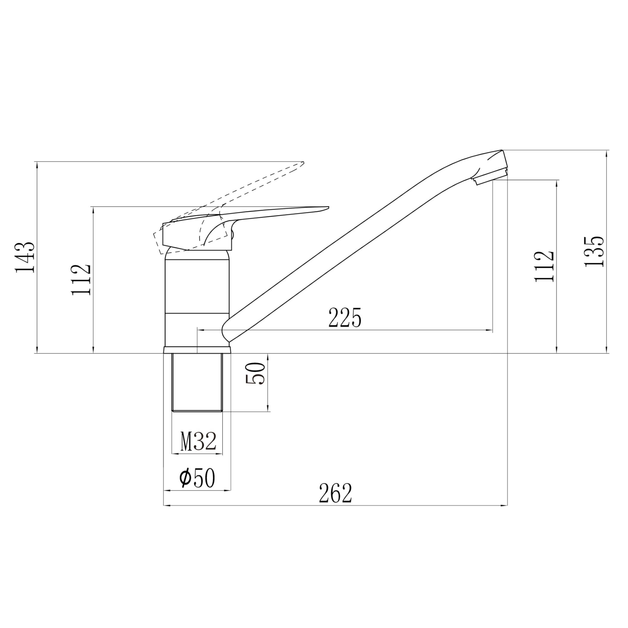Смеситель для кухни Savol S-T4904, хром