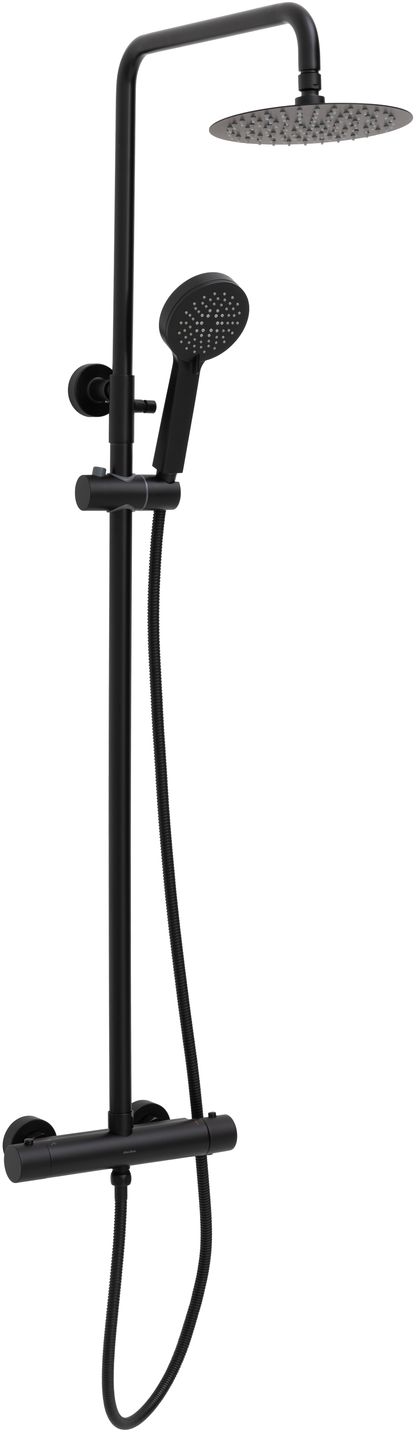 5.E1A11-31 ECLIPSE 3.0 Душ. система, термостат Vernet,Верх душ Ф200мм,,черн.мат (330558)