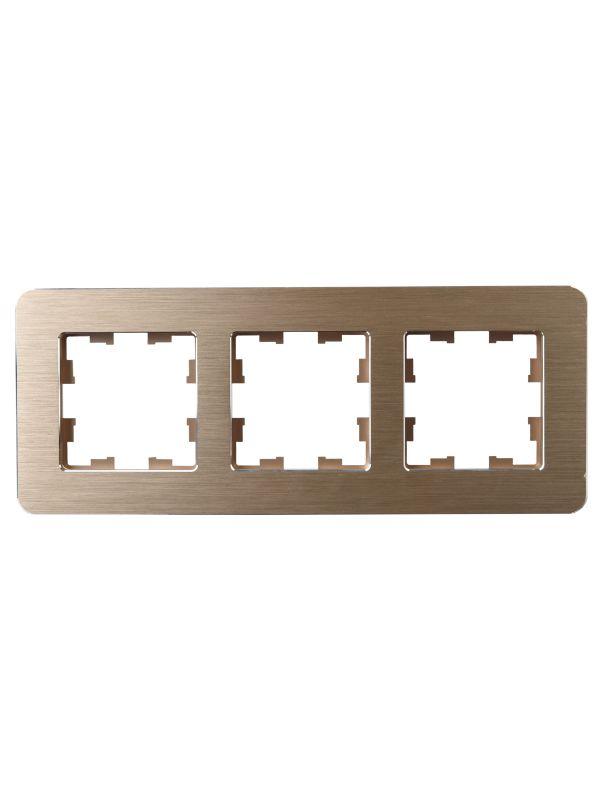 Рамка 3-м BRITE РУ-3-1-Бр метал. шампань RE AL IEK BR-M32-M-21-K37