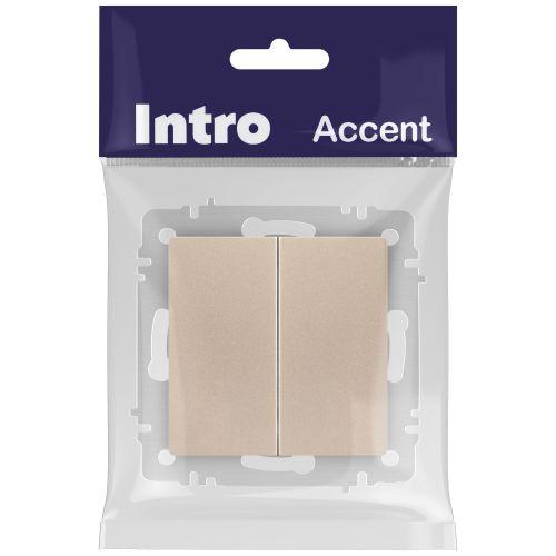 Выключатель 2-кл. СП Accent 6-104-04 10А IP20 250В AL/CU шампань Intro Б0063486