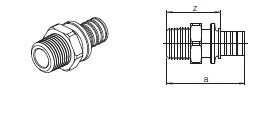 Переходник с наружной резьбой SDR 11, 25х2,3 -R 3/4