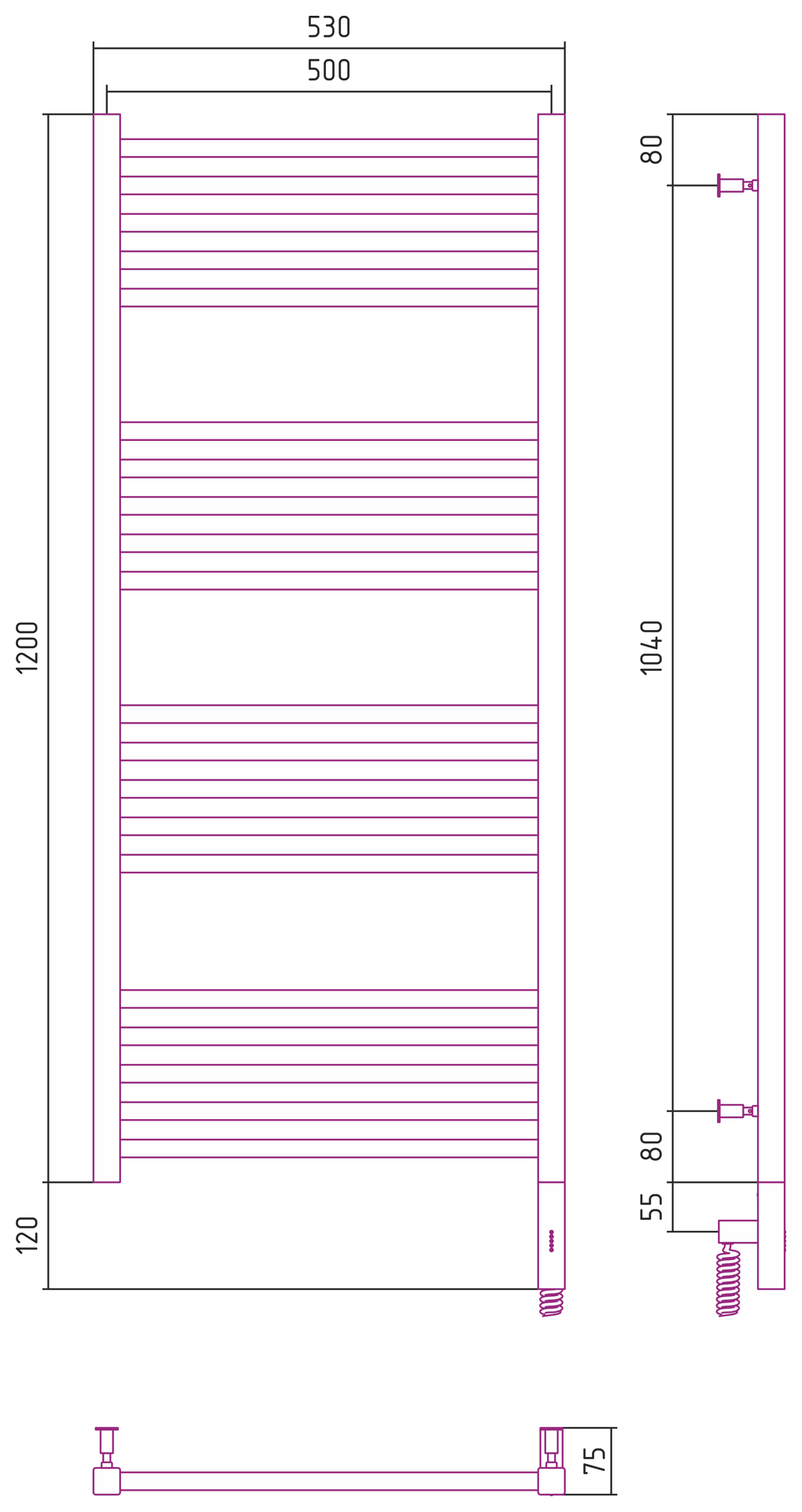 РЭБ "МОДУС 3.0" 1200х500 / МЭМ правый (Без покрытия) 00-5701-1250