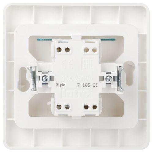 Выключатель 2-кл. СП Style 7-105-01 10А IP20 250В с подсветкой бел. Intro Б0060631