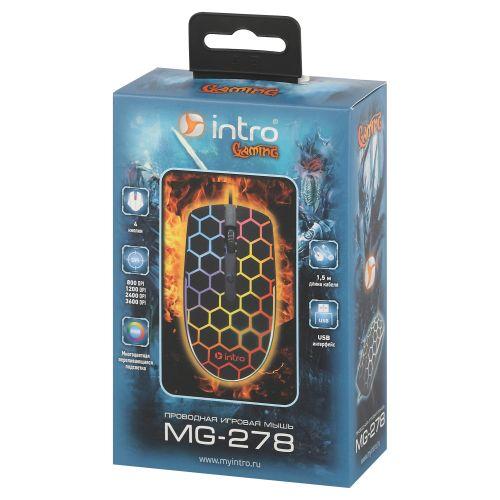 Мышь MG278 игровая проводная 800-3600dpi черн. Intro Б0060196