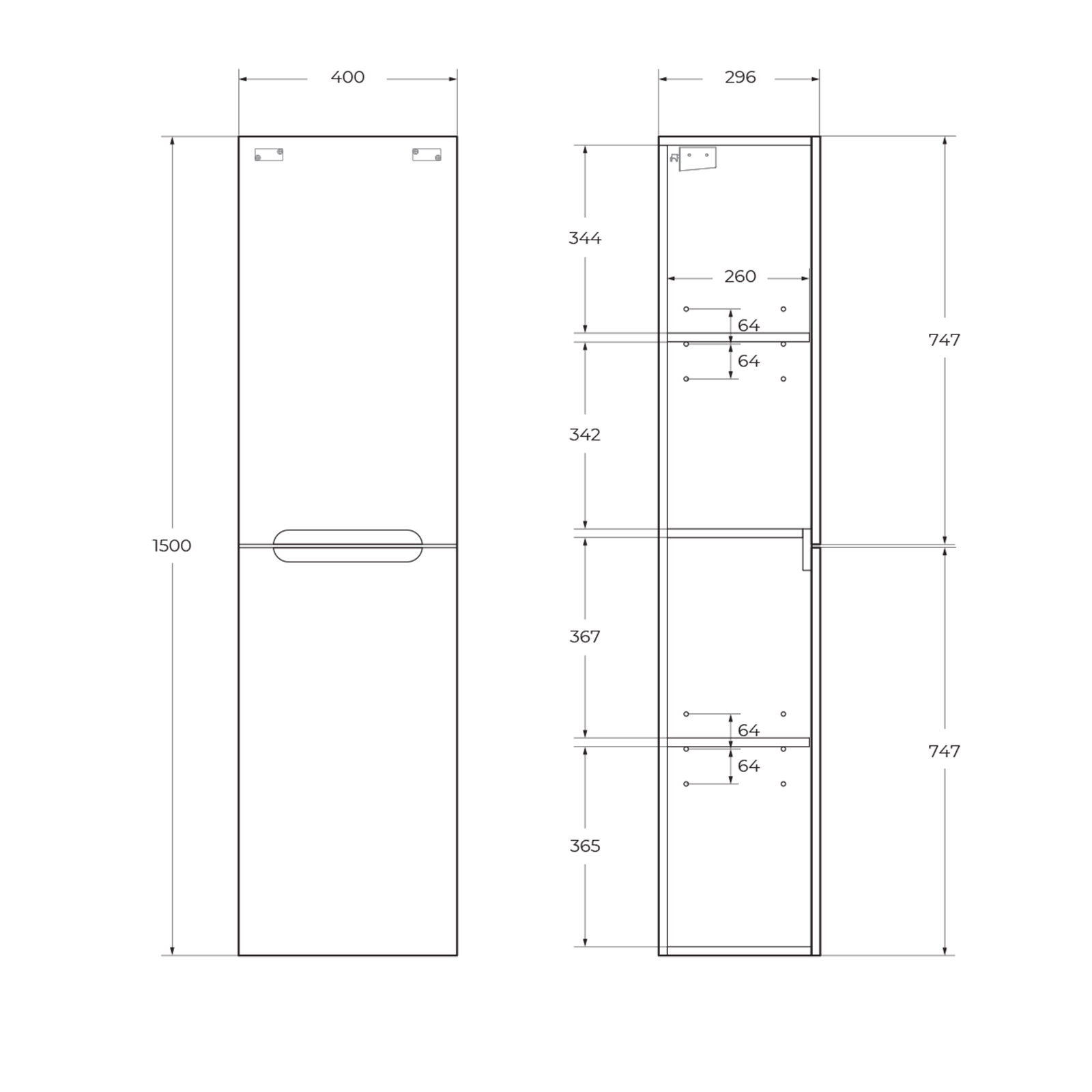 Шкаф подвесной BelBagno Rovere Moro